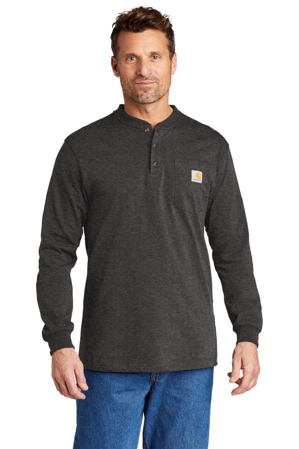 Carhartt® Long Sleeve Henley T-Shirt CTK128 - Image 2