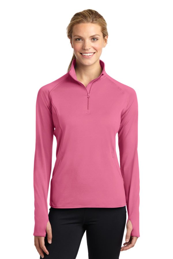 Sport-Tek® Ladies Sport-Wick® Stretch 1/2-Zip Pullover. LST850 - Image 3